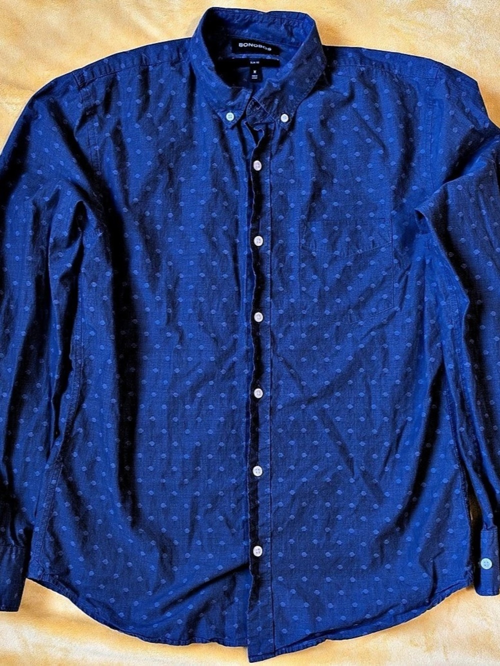 Bonobos Polka Dot Button Down in Blue Size Medium